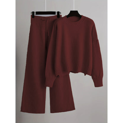 Ensemble Maille  Pull Structuré Pantalon Large