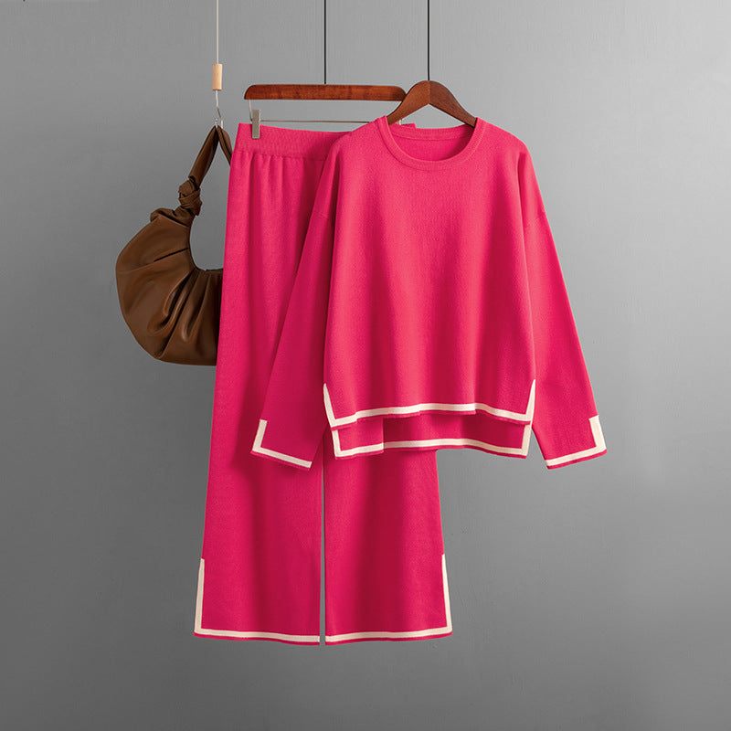 Ensemble Maille  Pull Décontracté & Pantalon Large