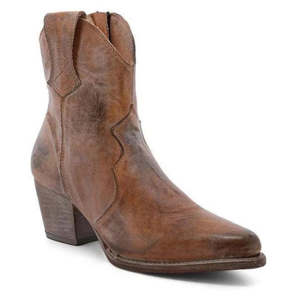 Bottines femme en cuir cow girl