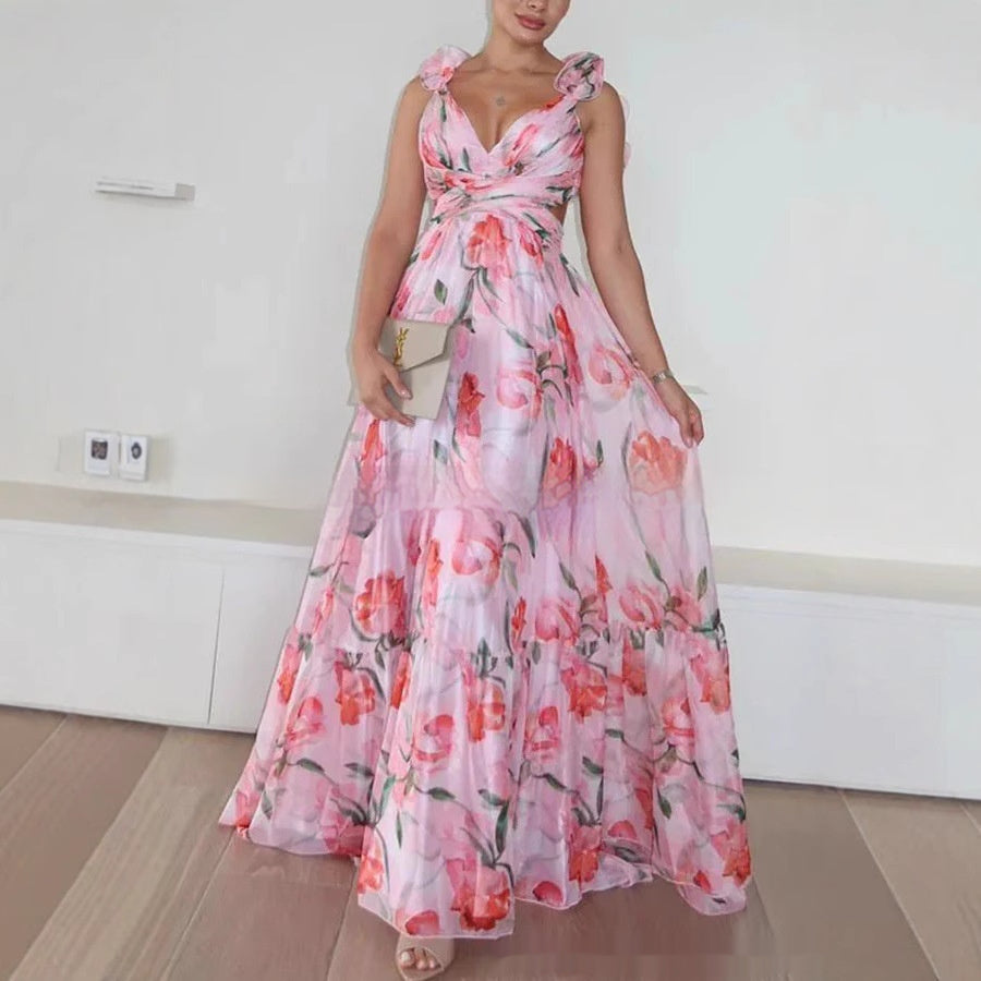 Daisy - Robe longue fleurie raffinée