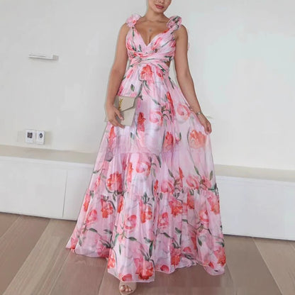 Daisy - Robe longue fleurie raffinée