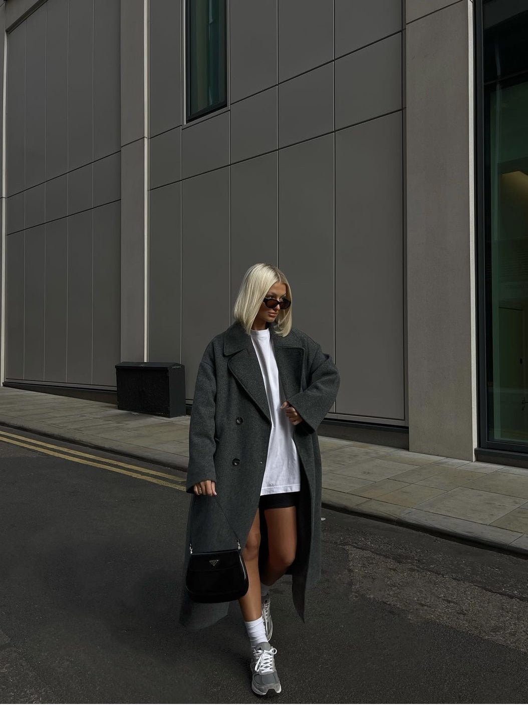 Manteau Long Gris Femme