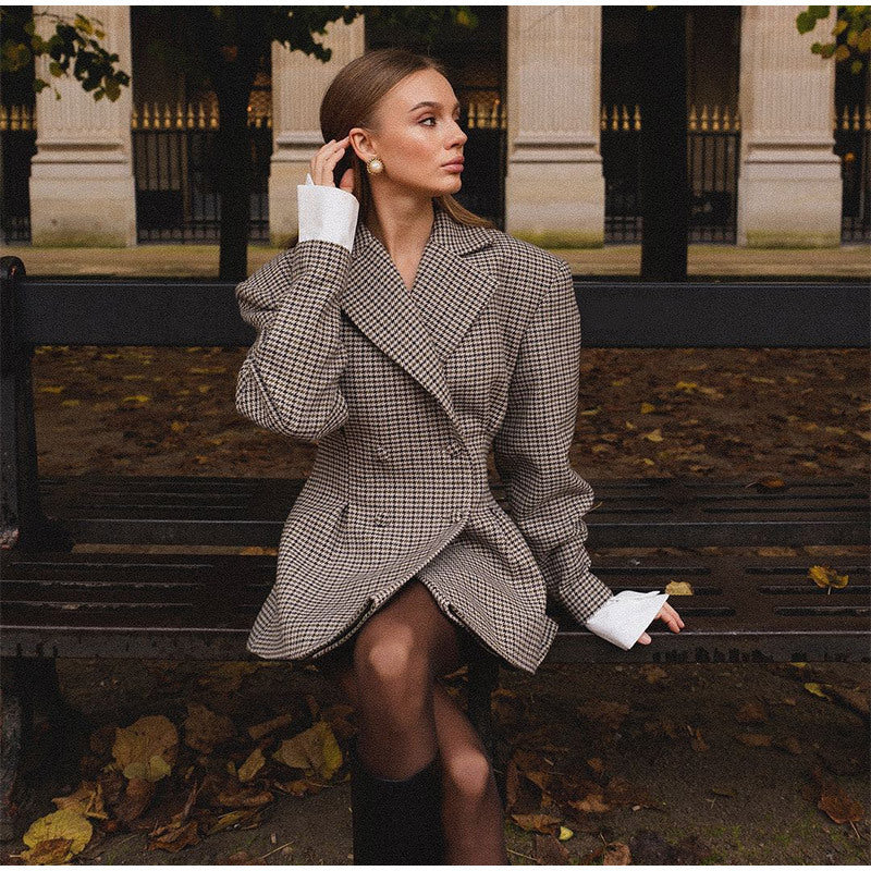 Blazer à Carreaux Parisien Femme
