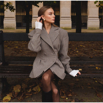 Blazer à Carreaux Parisien Femme
