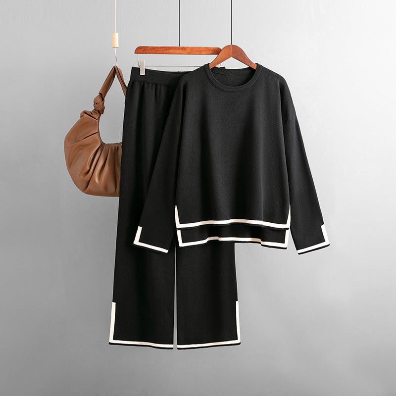 Ensemble Maille  Pull Décontracté & Pantalon Large