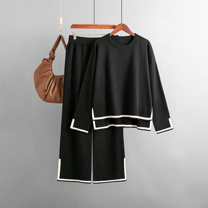 Ensemble Maille  Pull Décontracté & Pantalon Large