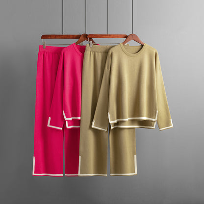 Ensemble Maille  Pull Décontracté & Pantalon Large