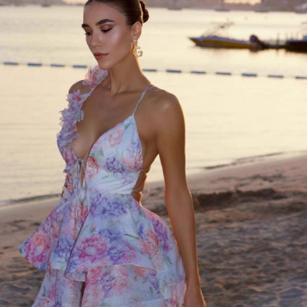 Isabella – Robe Longue Fleurie, Taille Mi-Haute et Charme Bohème