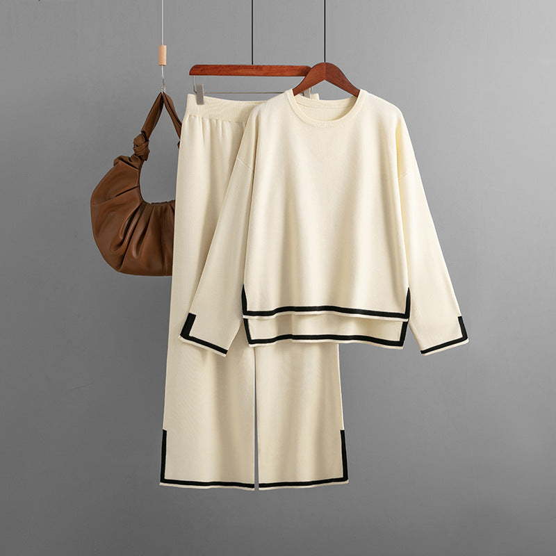 Ensemble Maille  Pull Décontracté & Pantalon Large