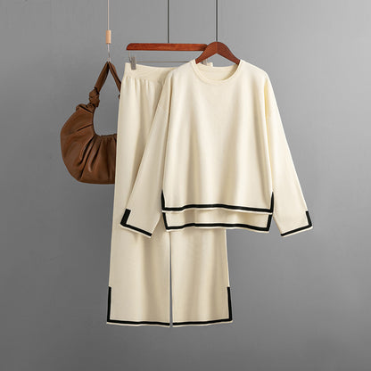 Ensemble Maille  Pull Décontracté & Pantalon Large