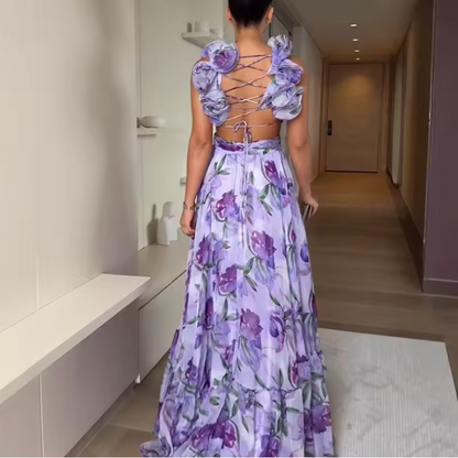 Daisy - Robe longue fleurie raffinée