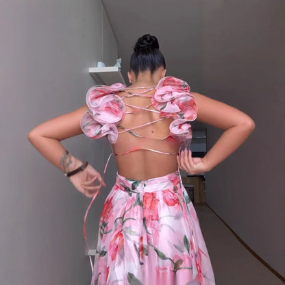 Daisy - Robe longue fleurie raffinée