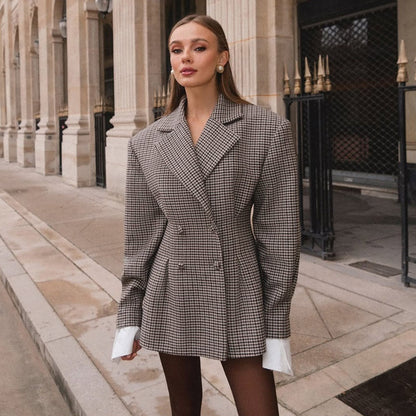 Blazer à Carreaux Parisien Femme