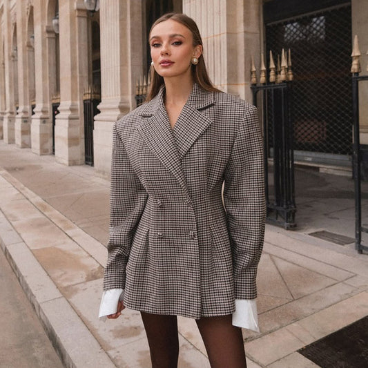 Blazer à Carreaux Parisien Femme