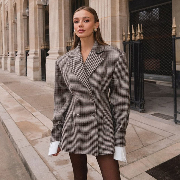 Blazer à Carreaux Parisien Femme